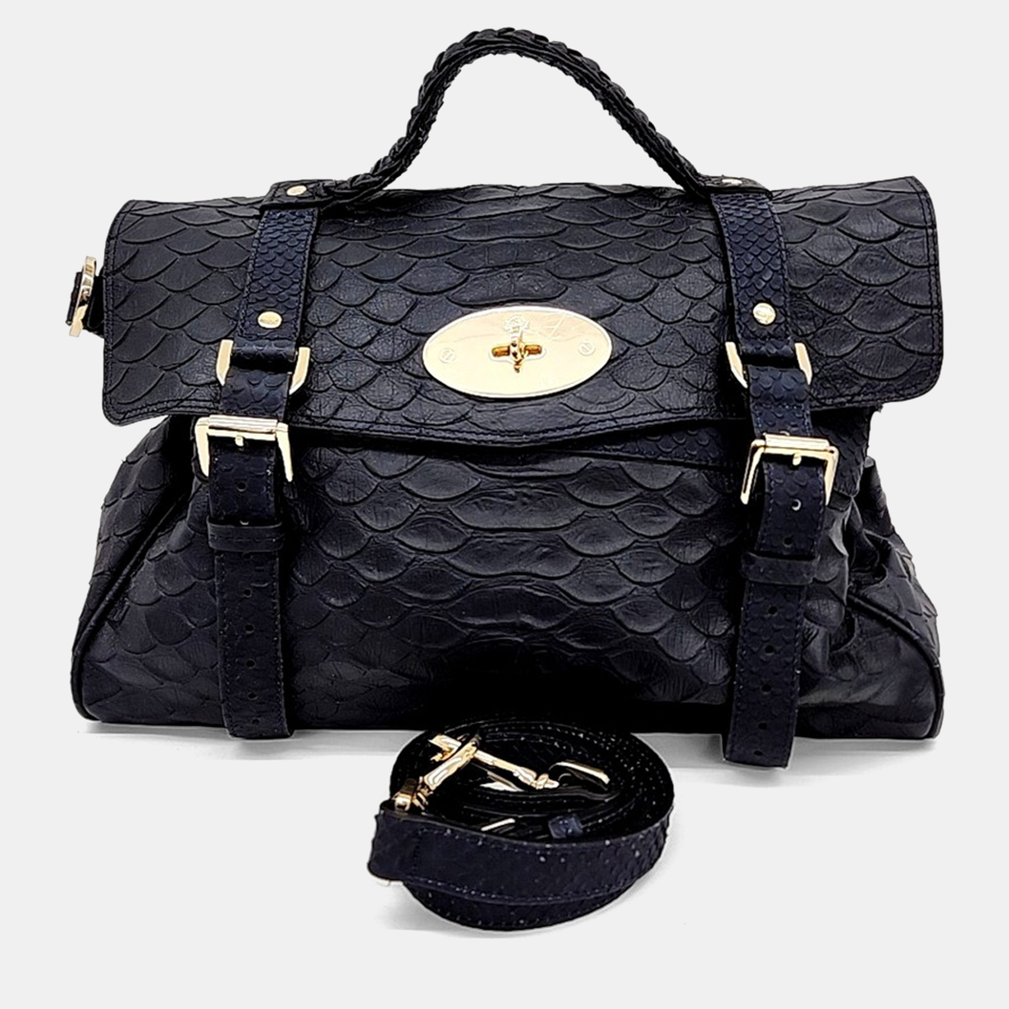 

Mulberry Black Leather Alexa Bag Oversized
