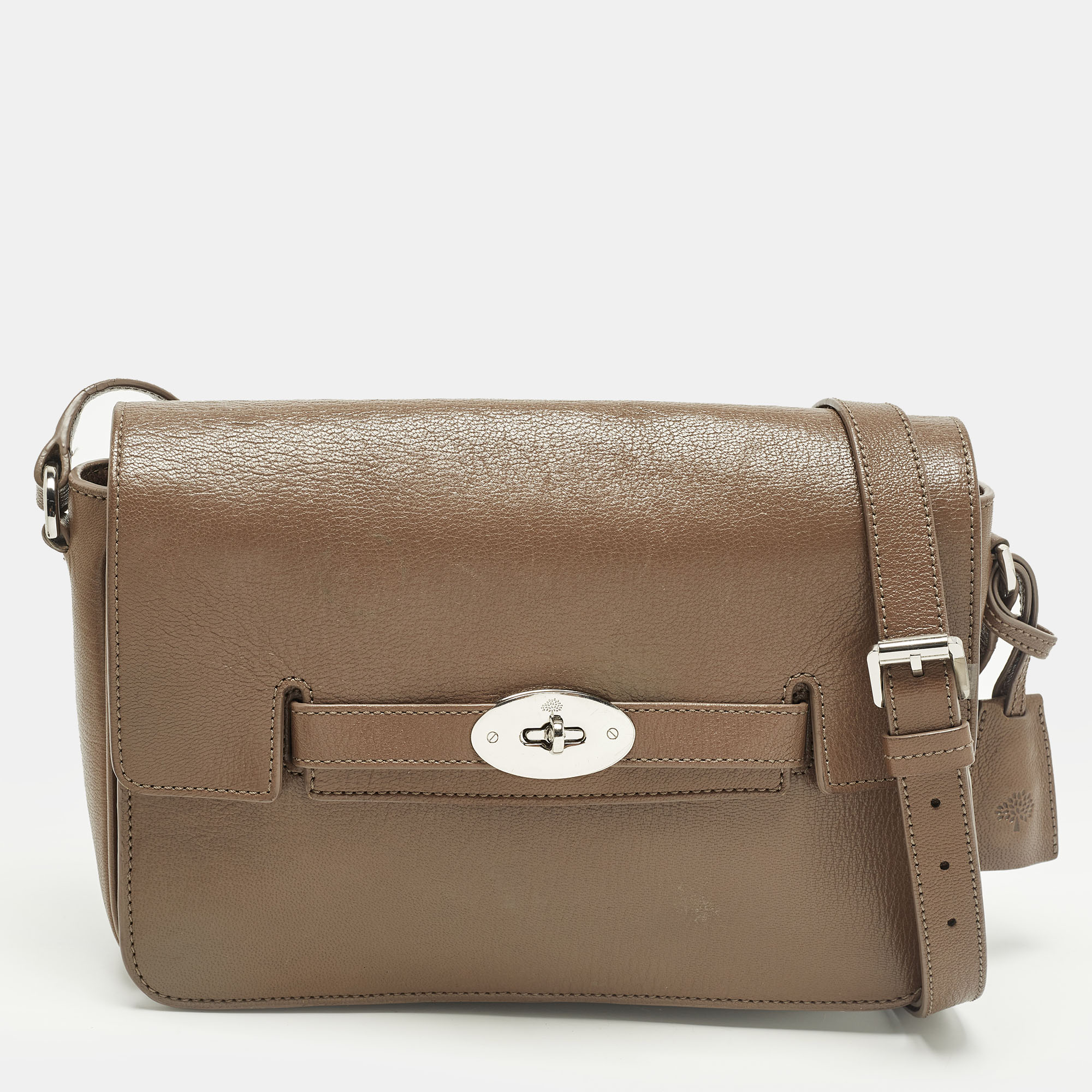 

Mulberry Bayswater Dark Beige Leather Shoulder Bag