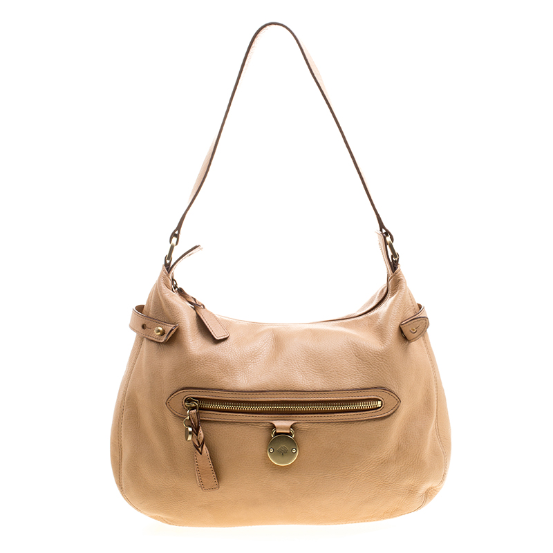 Pre Owned Mulberry Beige Leather Somerset Hobo