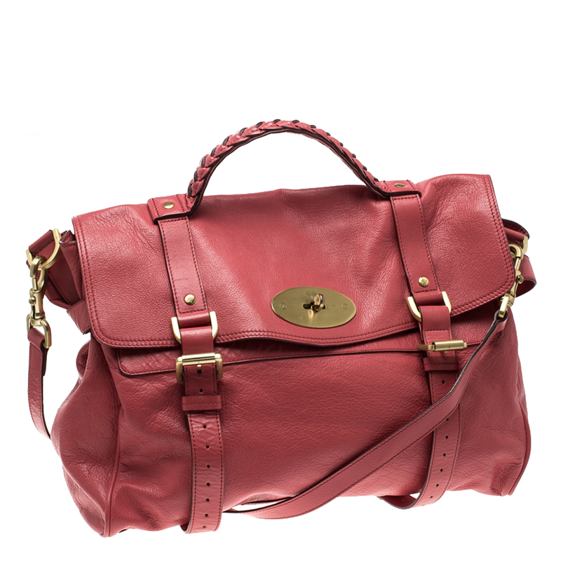 Pre Owned Mulberry Red Leather Oversized Alexa Satchel