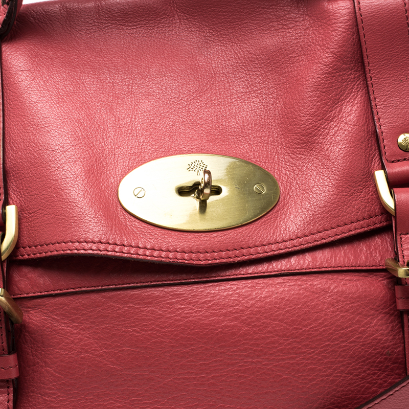 Pre Owned Mulberry Red Leather Oversized Alexa Satchel
