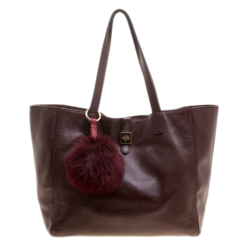 Pre Owned Mulberry Dark Burgundy Leather Tessie Tote