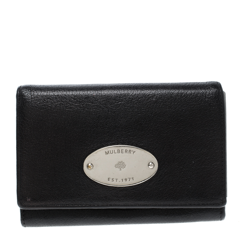 MULBERRY Glossy Goatskin French Purse Wallet Brown 1227240 | FASHIONPHILE