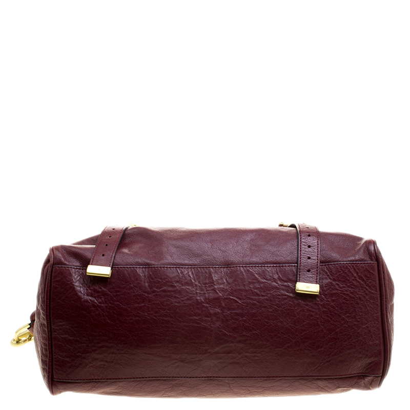 Pre Owned Mulberry Dark Red Leather Oversized Alexa Satchel