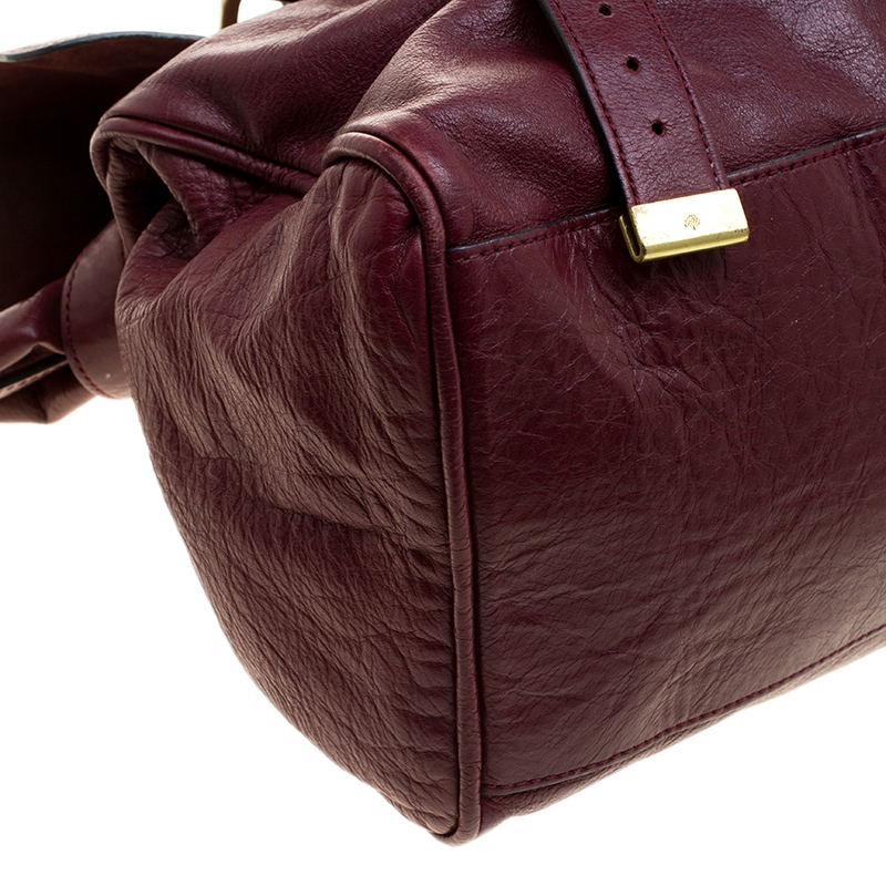 Pre Owned Mulberry Dark Red Leather Oversized Alexa Satchel