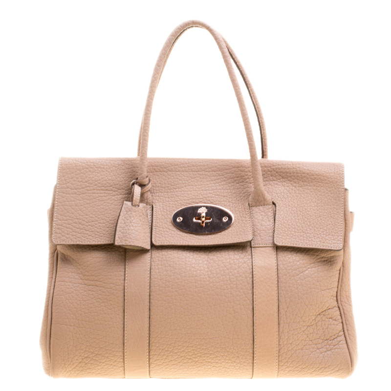 Pre Owned Mulberry Dusty Pink Grained Leather Bayswater Satchel