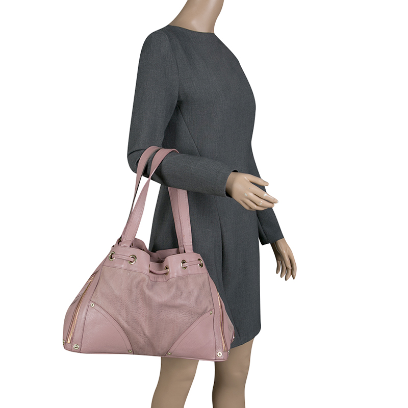 

Mulberry Pink Leather Drawstring Tote