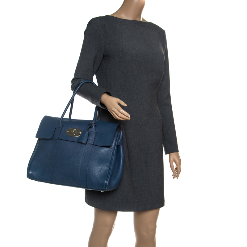 

Mulberry Blue Leather Bayswater Satchel