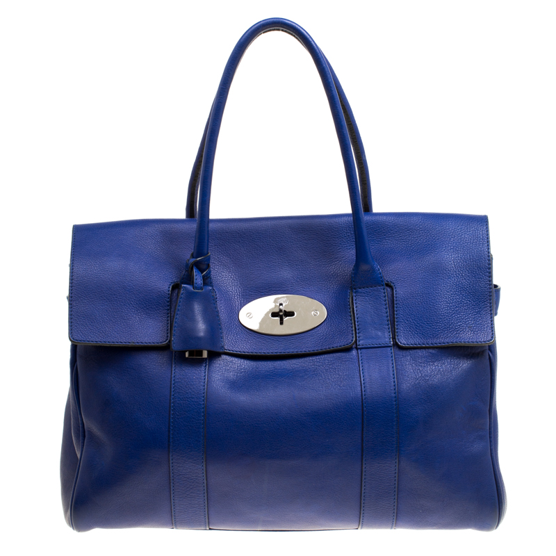 Pre Owned Mulberry Dark Blue Leather Bayswater Satchel