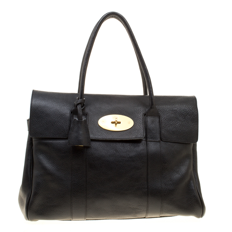 Pre Owned Mulberry Black Leather Bayswater Satchel
