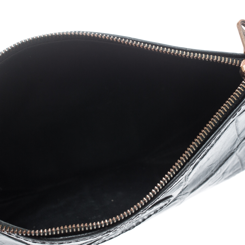 

Mulberry Black Croc Embossed Pouch