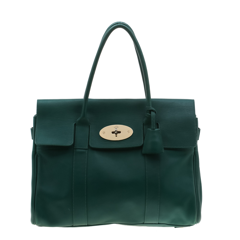 Pre Owned Mulberry Green Leather Bayswater Satchel