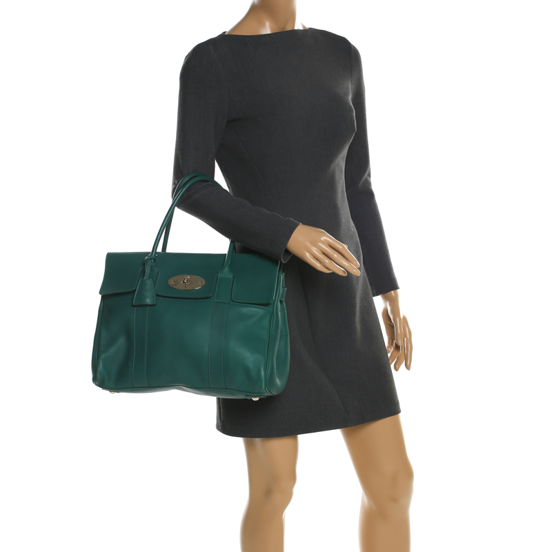 

Mulberry Green Leather Bayswater Satchel