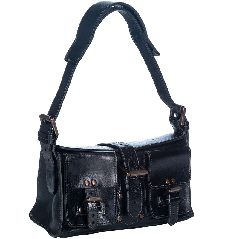 

Mulberry Black Roxanne Leather Shoulder Bag