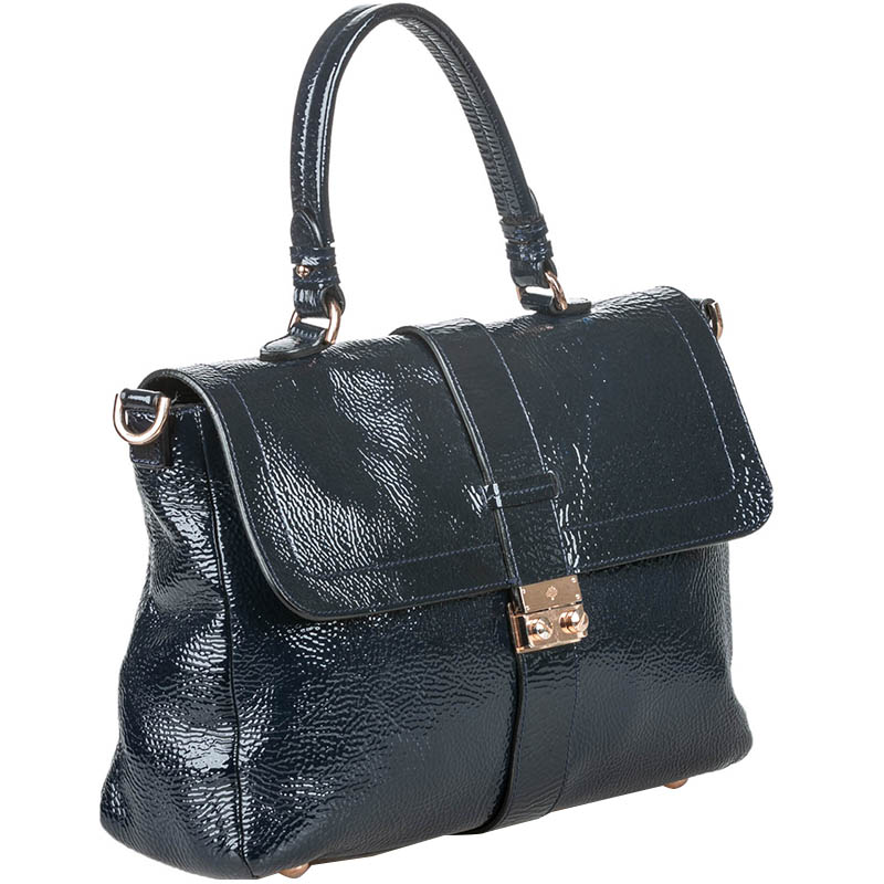 

Mulberry Black Patent Leather Harriet Satchel