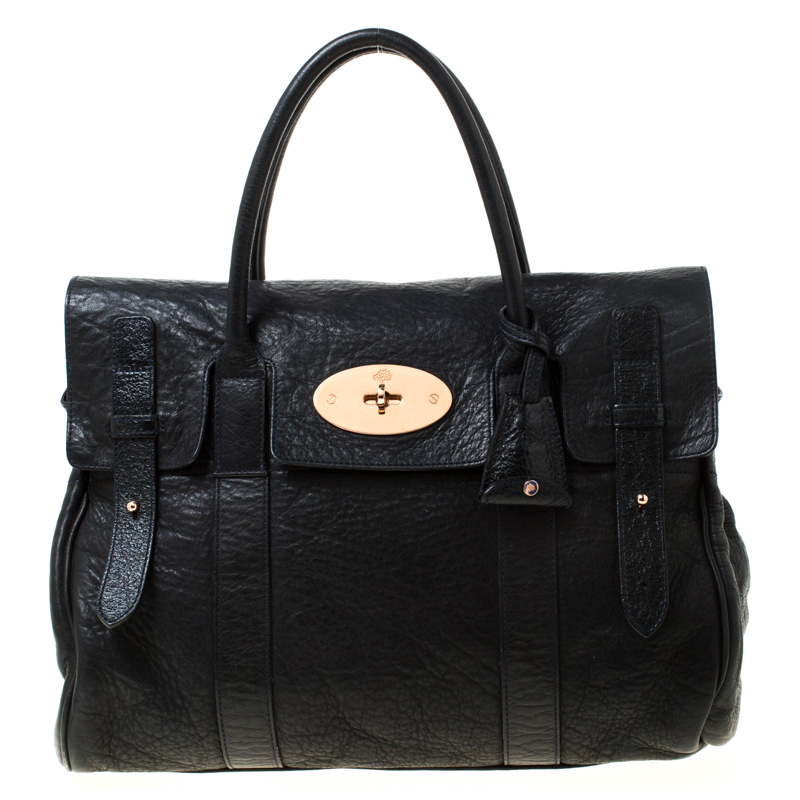 Mulberry Black Leather Heritage Bayswater Satchel