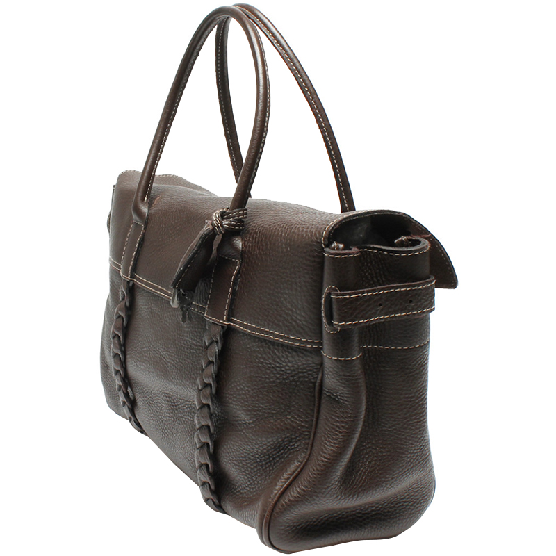 

Mulberry Brown Grained Leather Bayswater Tote