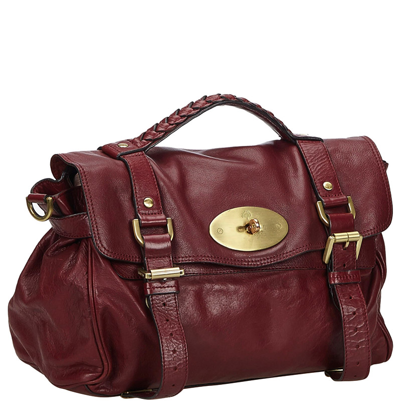 

Mulberry Burgundy Leather Alexa Satchel