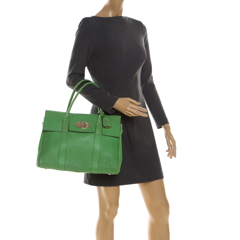 

Mulberry Lime Green Leather Bayswater Satchel