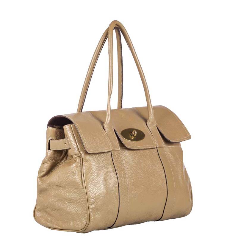 

Mulberry Brown/Beige Leather Bayswater Satchel Bag