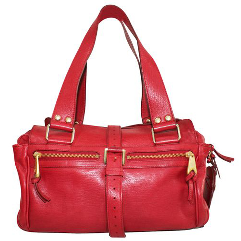 mulberry red handbag