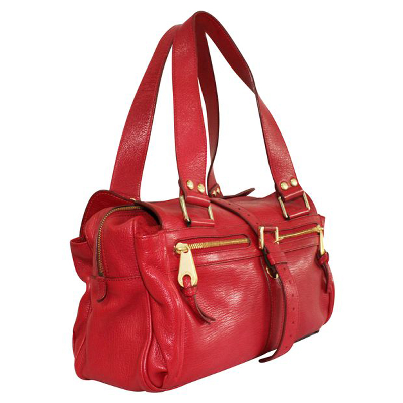 

Mulberry Red Leather Satchel