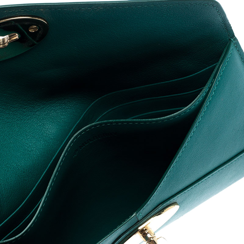 

Mulberry Green Leather Envelope Wallet