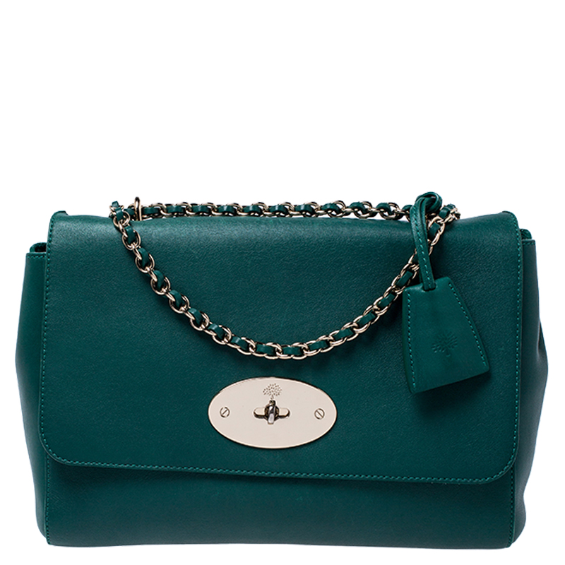 Mulberry Green Leather Small Lily Shoulder Bag
