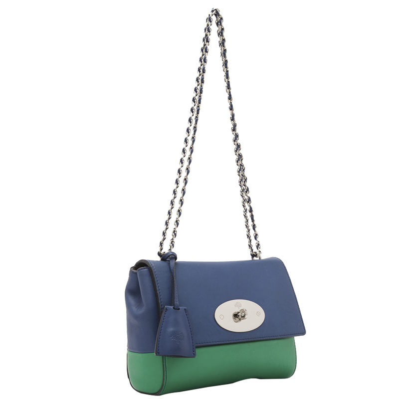 

Mulberry Blue/Green Lambskin Leather Lily Shoulder Bag