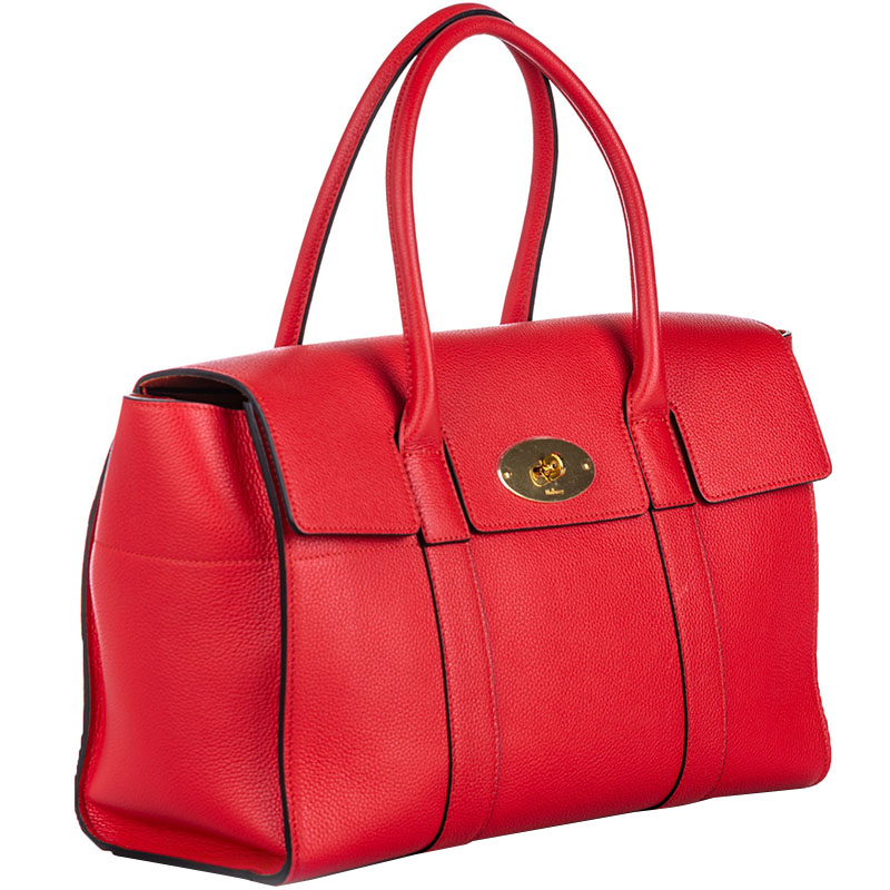 

Mulberry Red Leather New Bayswater Top Handle Bag