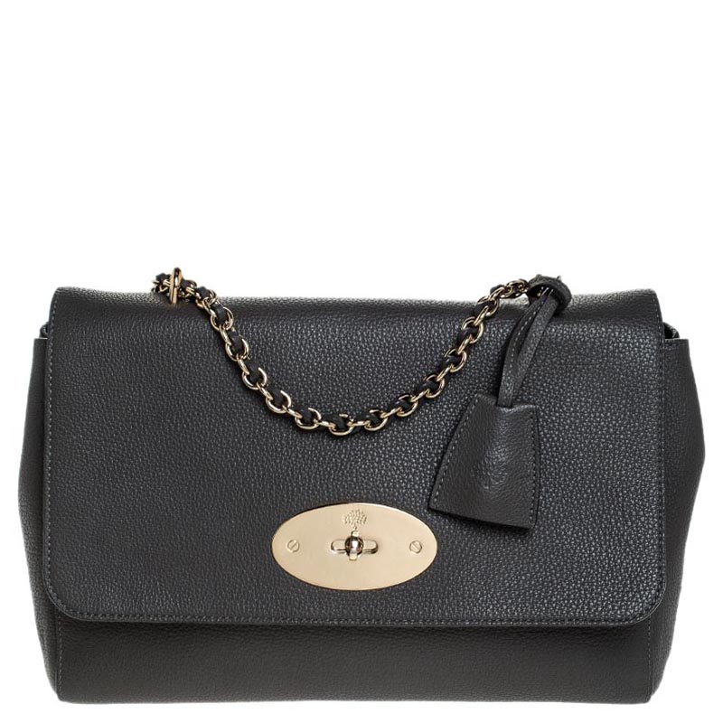 Mulberry Grey Leather Small Lily Shoulder Bag