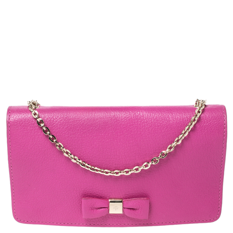 Pre Owned Mulberry Fuschia Leather Crossbody Bag
