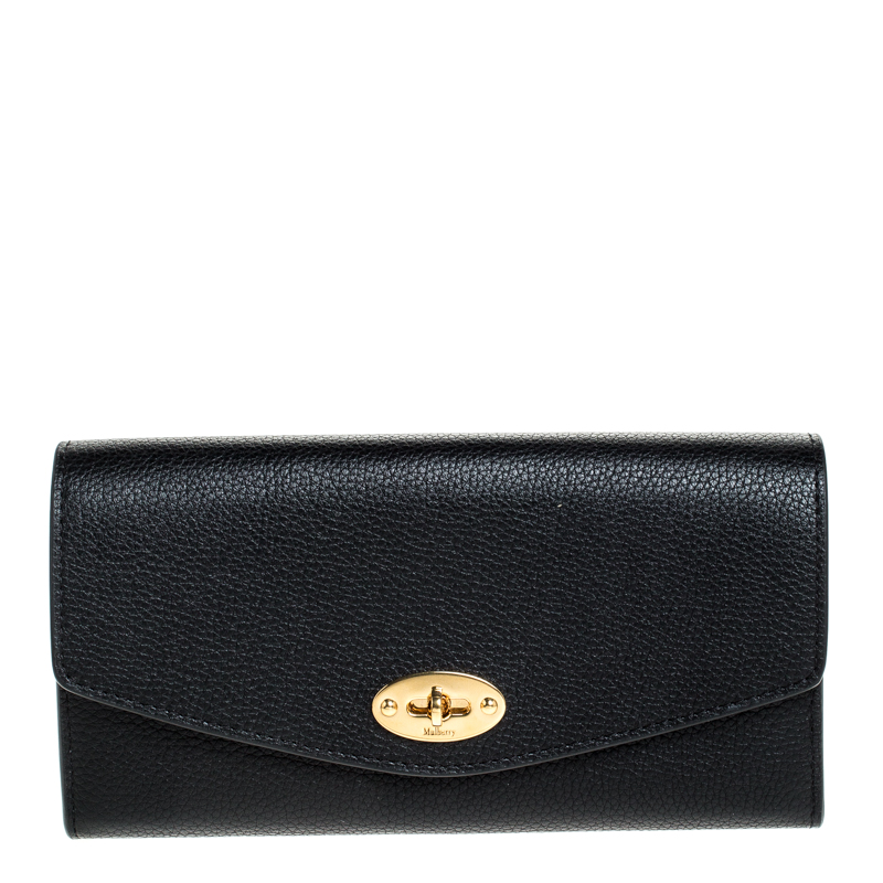 Mulberry Black Leather Darley Continental Wallet