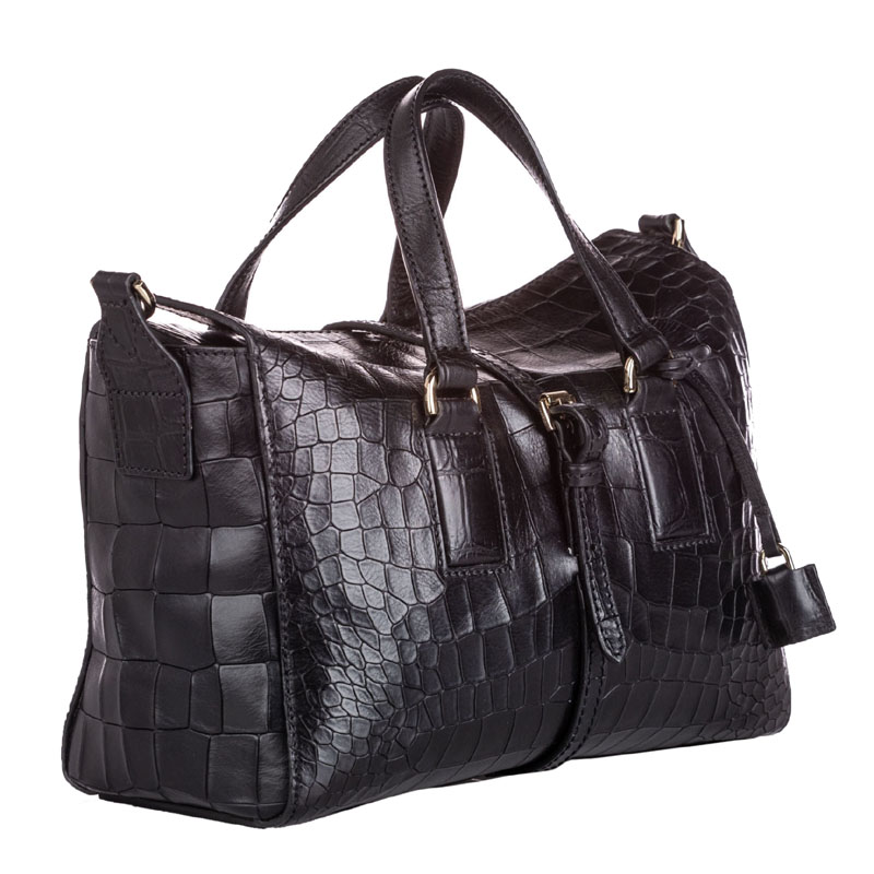 

Mulberry Black Embossed Leather Roxette Bag