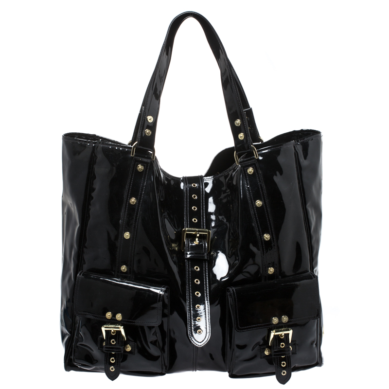 Mulberry Black Patent Leather Roxanne Tote