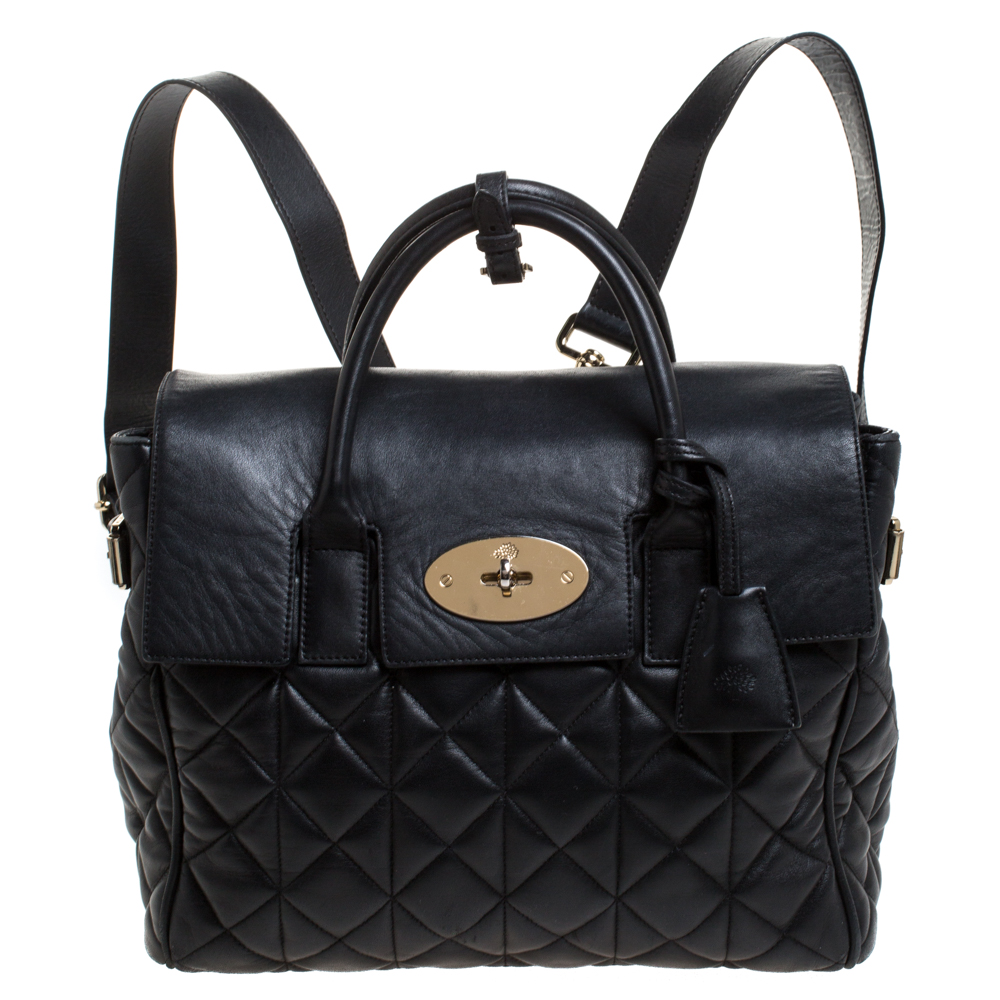 mulberry black quilted bag