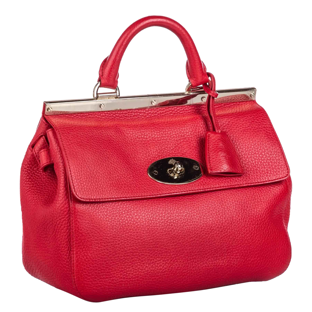 

Mulberry Red Leather Suffolk Small Satchel