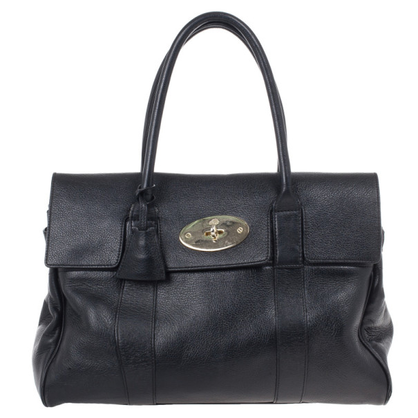 Pre Owned Mulberry Black Leather Bayswater Tote
