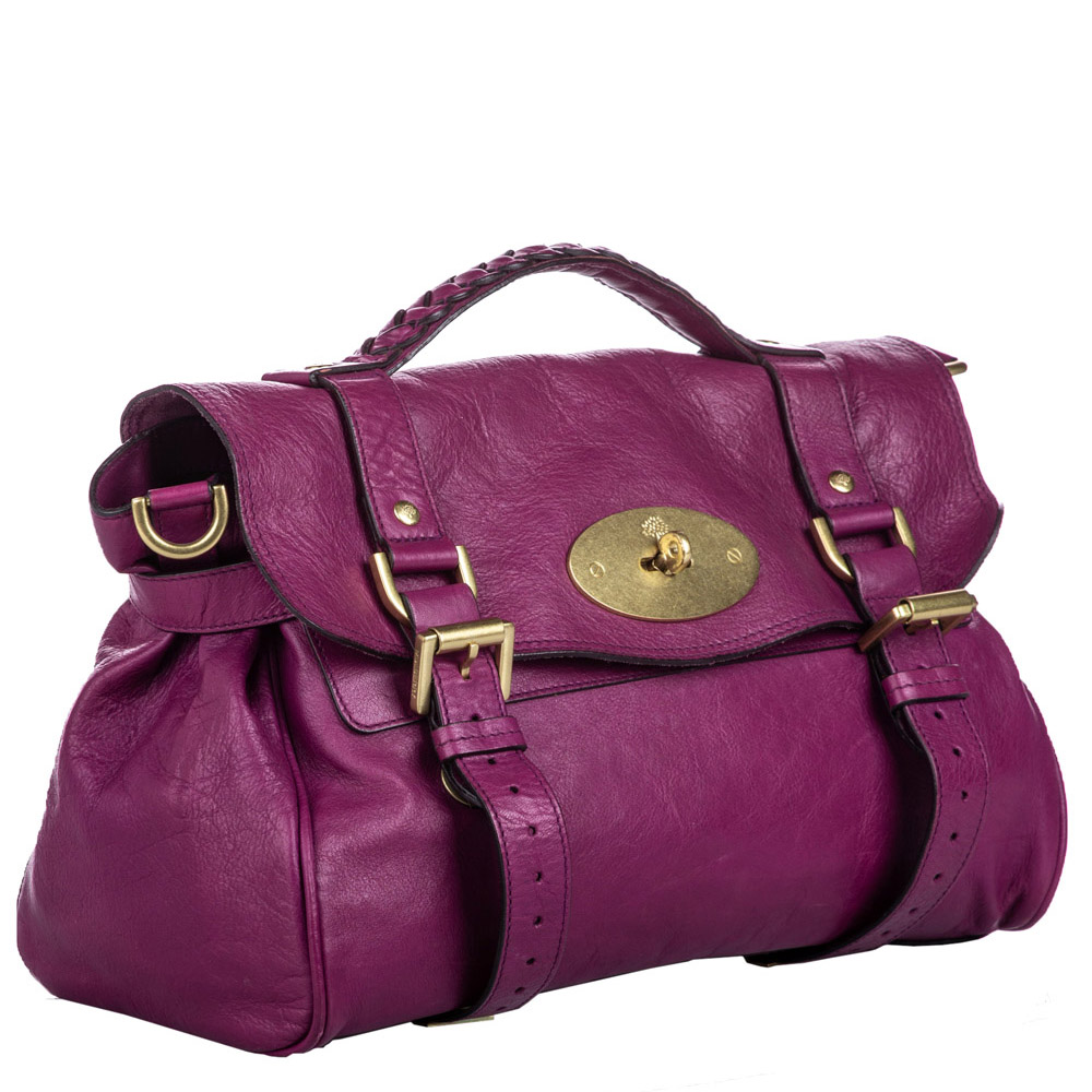 

Mulberry Purple Leather Alexa Satchel Bag