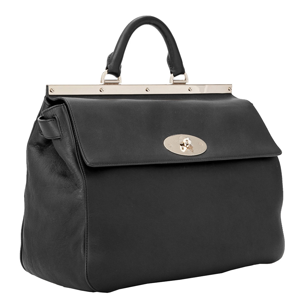 

Mulberry Black Leather Small Suffolk Satchel Bag