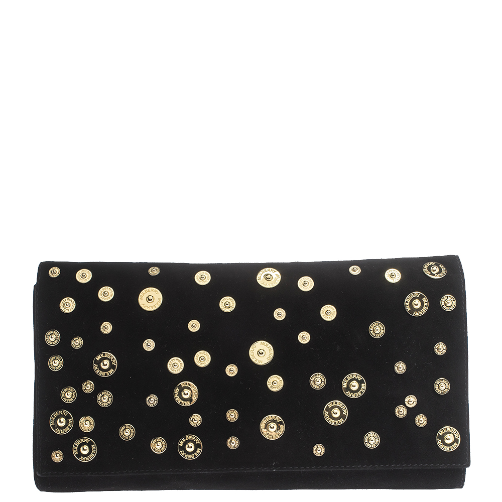 mulberry suede clutch