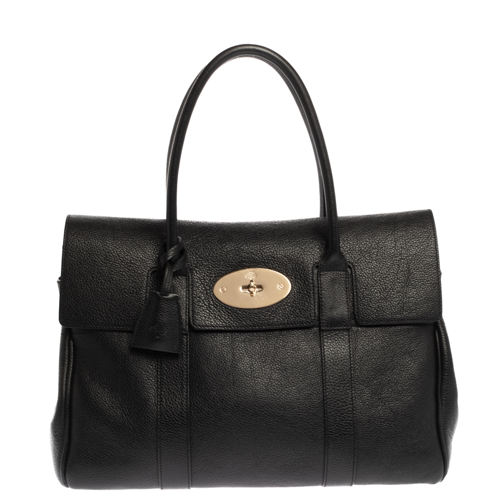MULBERRY BLACK LEATHER BAYSWATER SATCHEL