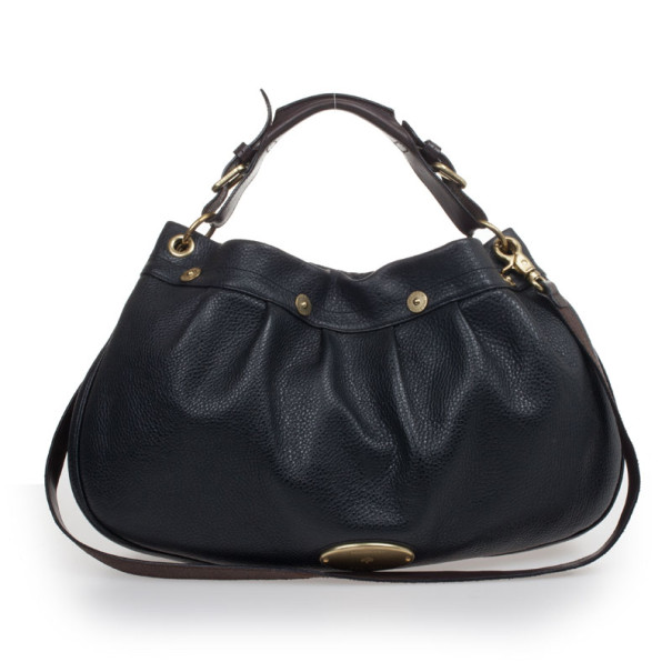 Pre Owned Mulberry Black Textured Leather Crossbody