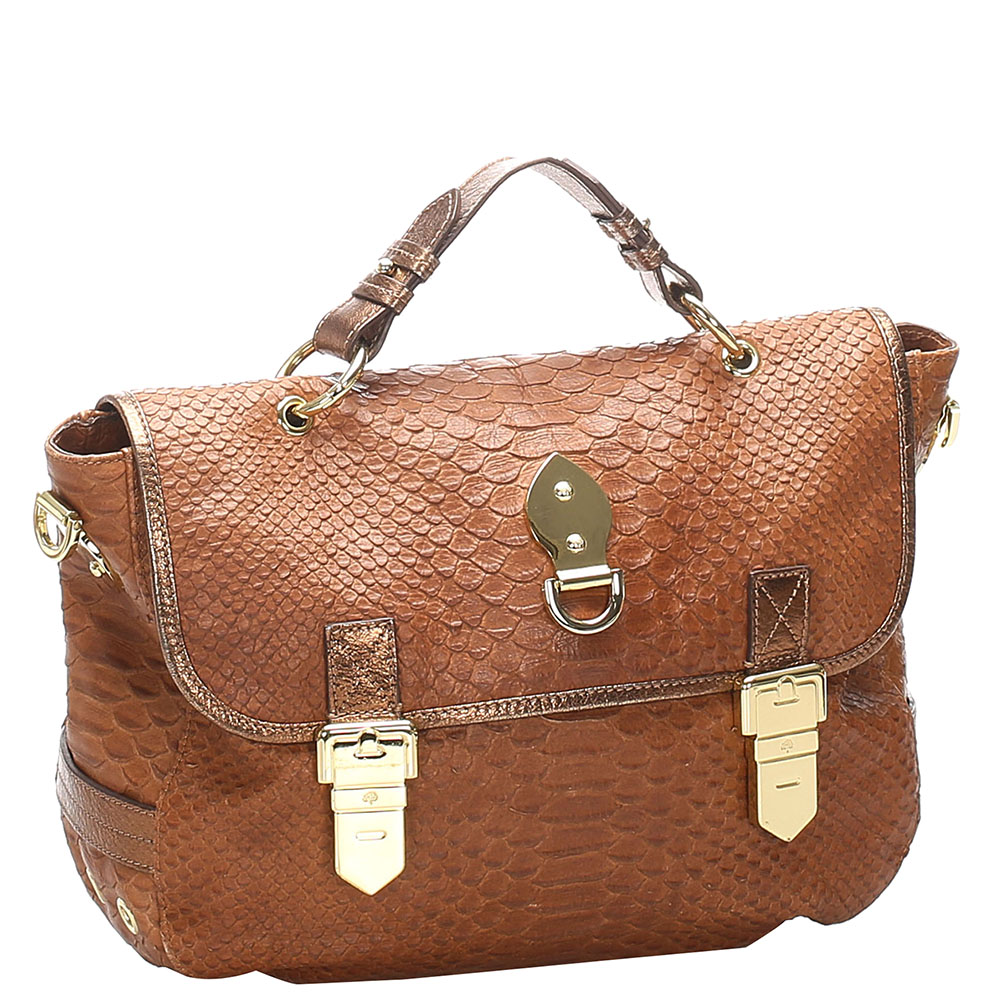 

Mulberry Brown Embossed Leather Tillie Satchel