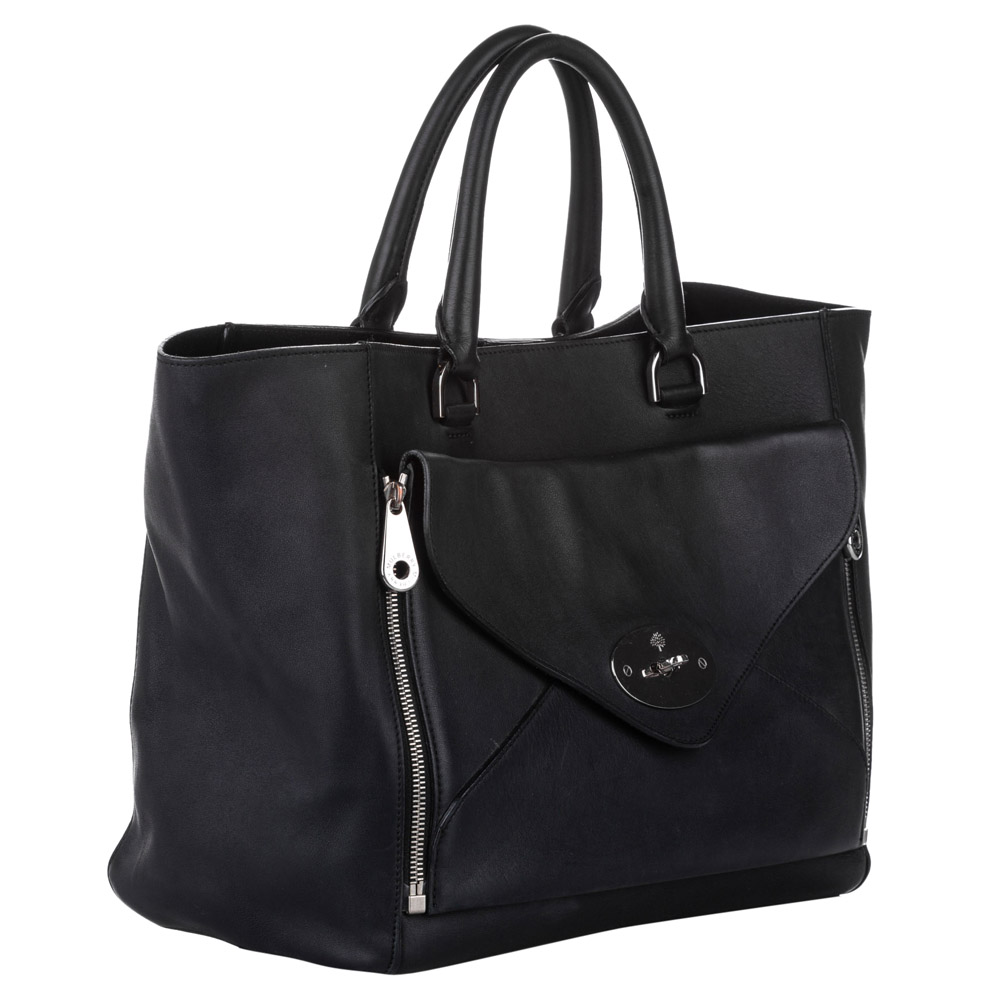 

Mulberry Black Leather Willow Tote Bag