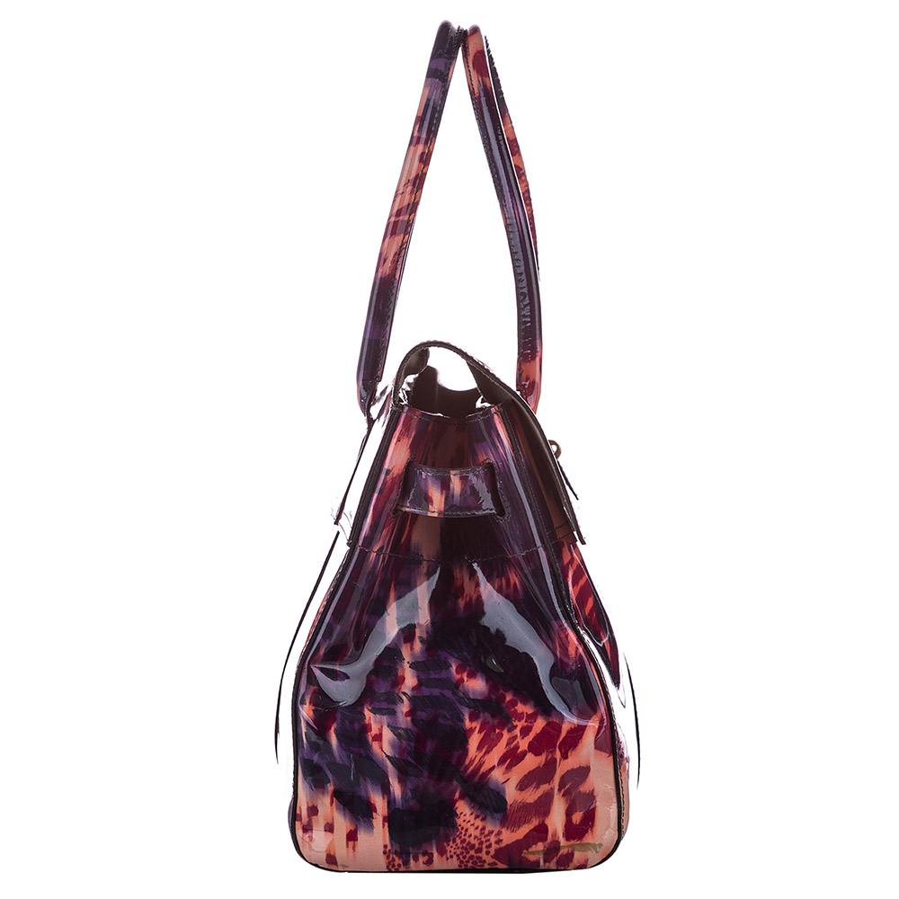 

Mulberry Multicolor Printed Patent Leather Bayswater Satchel, Black