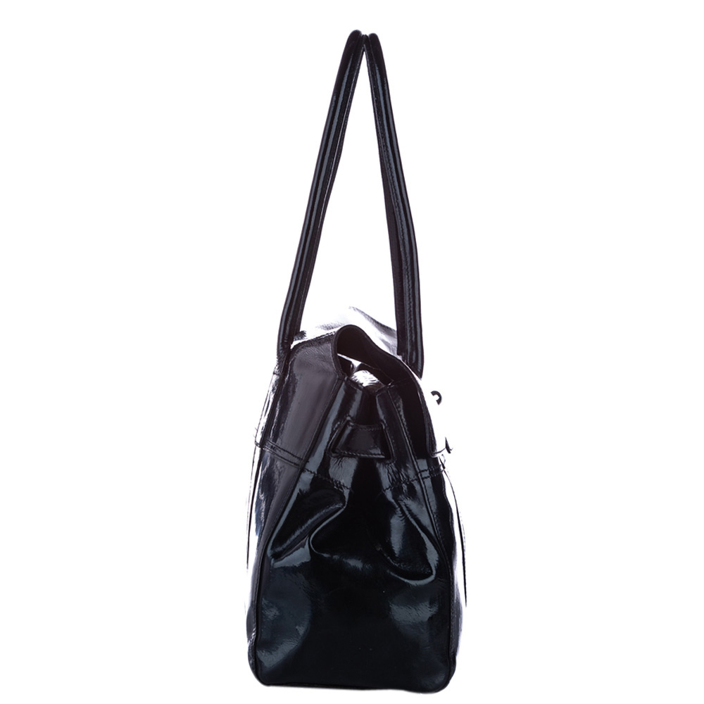 

Mulberry Black Patent Leather Bayswater Satchel Bag