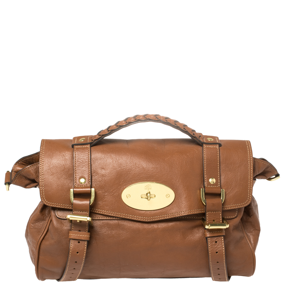 Pre-owned Mulberry Brown Leather Alexa Satchel
