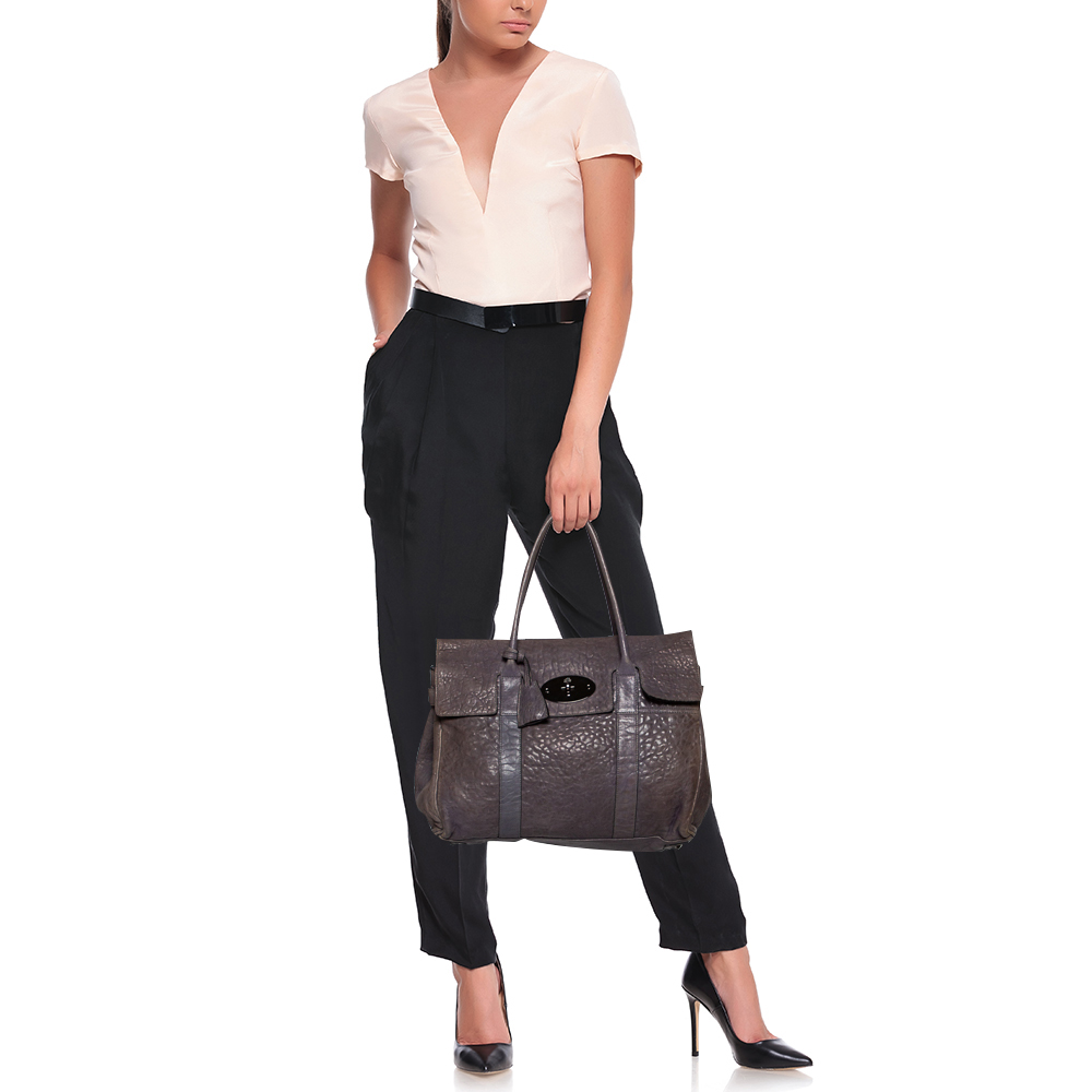 

Mulberry Grey Leather Bayswater Satchel
