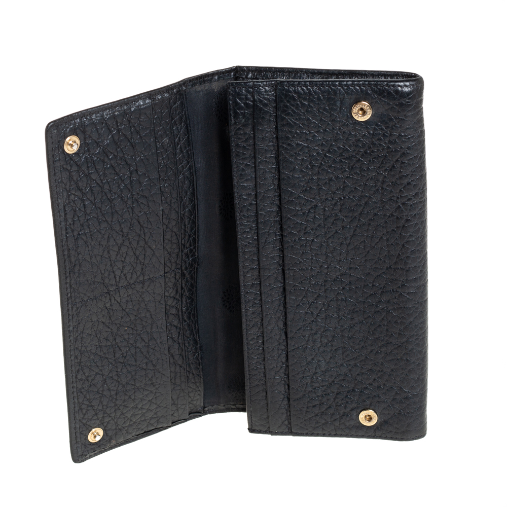 

Mulberry Black Leather Flap Continental Wallet